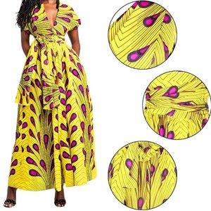 African Multiway Convertible Maxi Pleated Dress